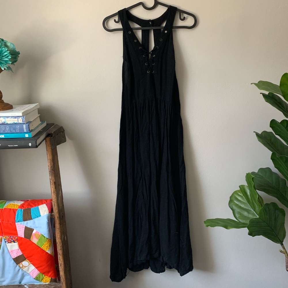 Lace up halter dress